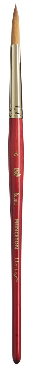 Princeton Series 4050 Heritage Synthetic Sable Brush-Short Handle Round Size 8